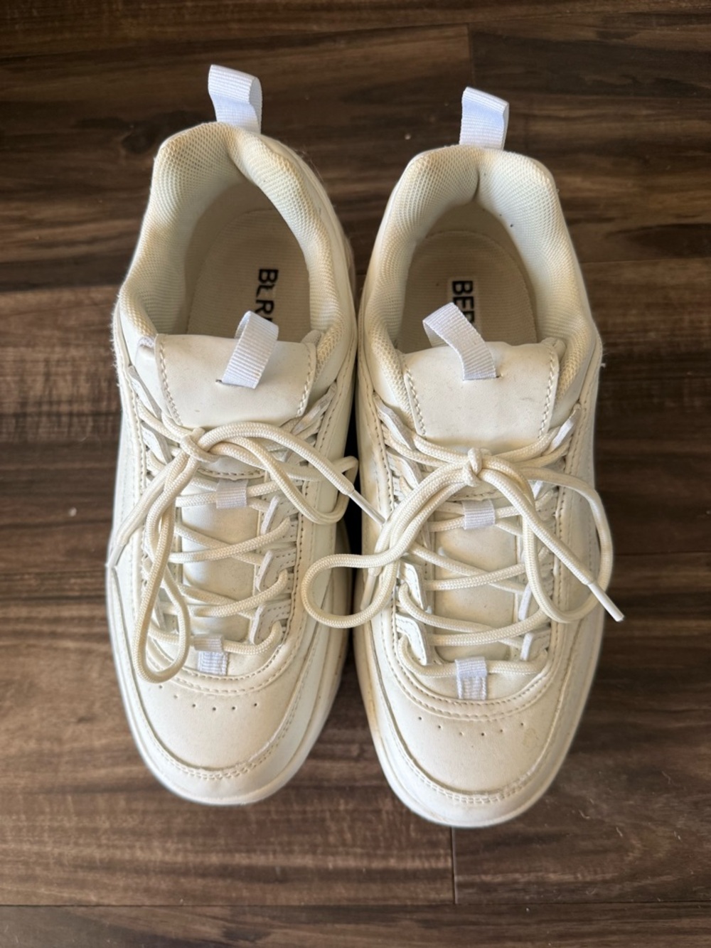 Platform Lace-Up Women's Sneakers in White - Picture 2 of 4